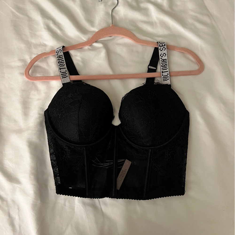 Victoria’s Secret Black Push-Up Corset Top | 36 C